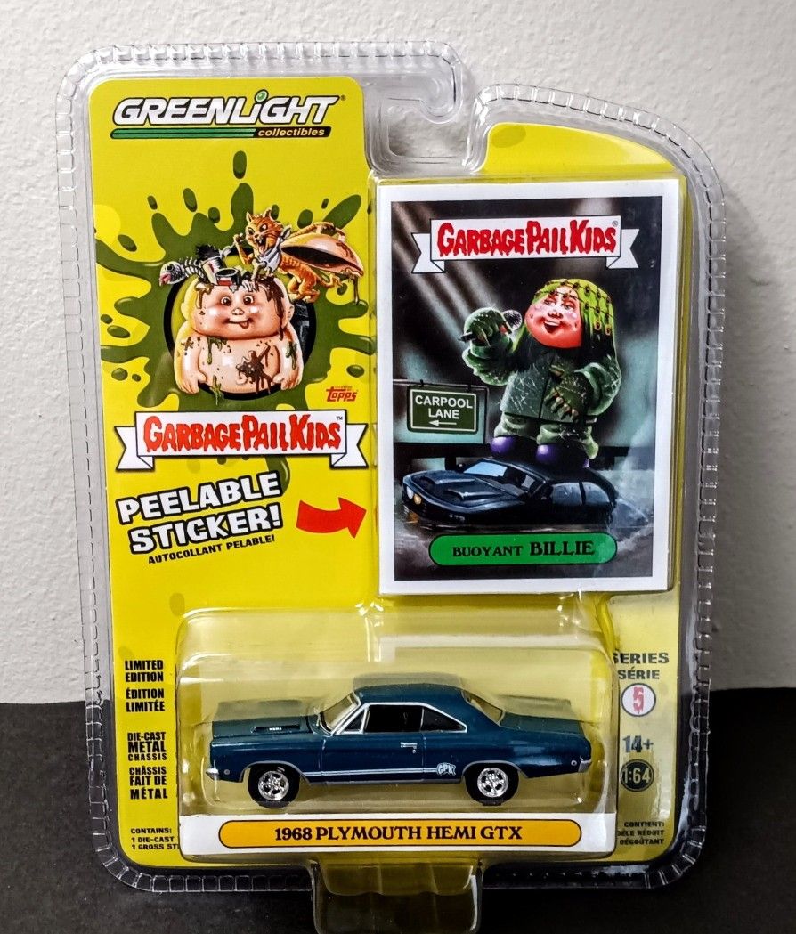 Garbage Pail Kids - 1968 Plymouth GTX Diecast Car & Sticker (New)
