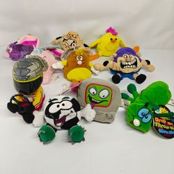 Vintage Set of 10 Silly Slammers plush toys  1990s