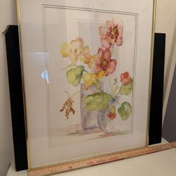 Large Watercolor Painting Signed 