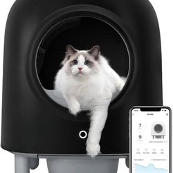 Automatic Litter Box, Automatic Cat Litter Box, Wi-Fi Enabled with Smart App Monitoring – Hygiene & Comfort for Your Feline Friend(Black-WiFi)