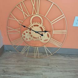 Gold Gear Wall Clock 