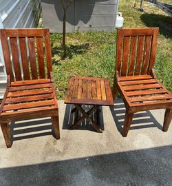 Teak Smith Luxury Outdoor Set - 2 Chairs + Side Table