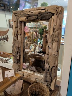 Rustic wooden mirror