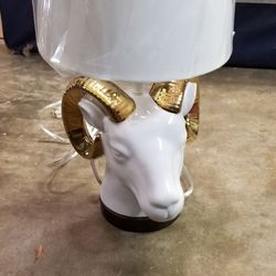 Ram head LED bulb desk lamp. Decorate the shade with L.A. Rams stuff