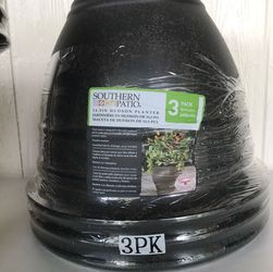 Southern Patio Tibot 14.5" Barrel Resin Planter, 3-Pack,