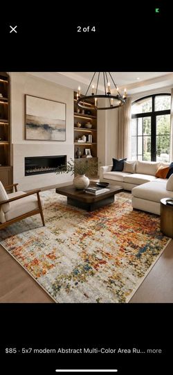 5x7 Area Rugs carpet rugs abstract design thick multi colors