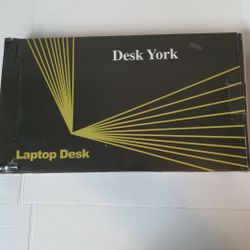 Desk York Adjustable Laptop Stand - Use in Bed Recliner/Sofa, New , ( Open Box). NOTE : THE BOX LITTLE BIT DAMAGED AS SHOWN IN THE PICTURES, OTHER T