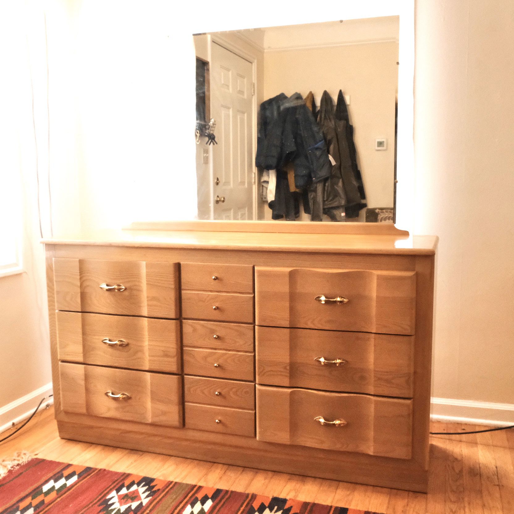 Mcm 9 drawer dresser & mirror