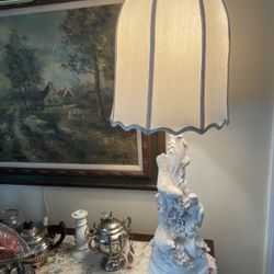 Vintage, Dove, Elegant Hollywood Regency Lamp