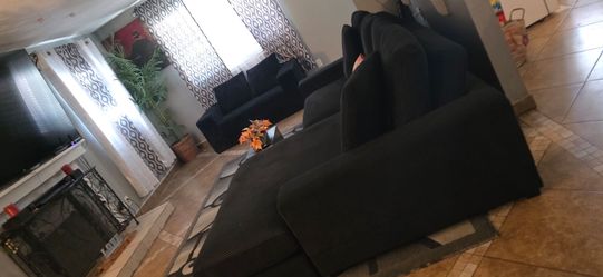 Living room set sofa sectional and loveseat like new conditions Corduroy fabric super soft and comfortable pet and smoke free home 🏡 chaise It's Revi