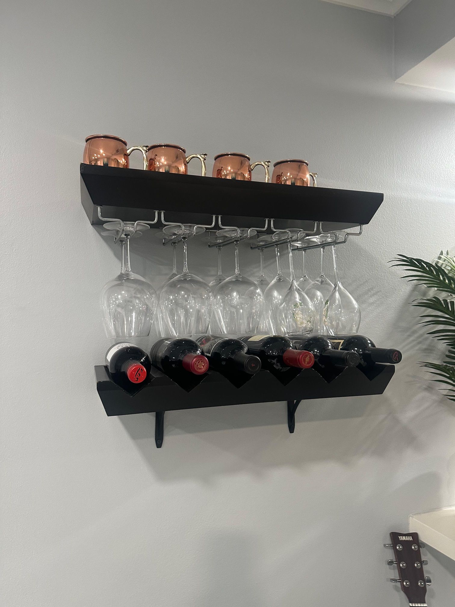 Wine Shelf with Glass Racks