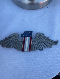 “Number 1" wings belt buckle, Patriotic Design