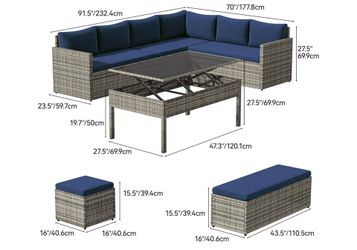 Patio furniture set, 6 pieces
