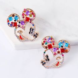 Mickey Mouse Colorful Crystal Stud Earrings “Buy One Get One Free”