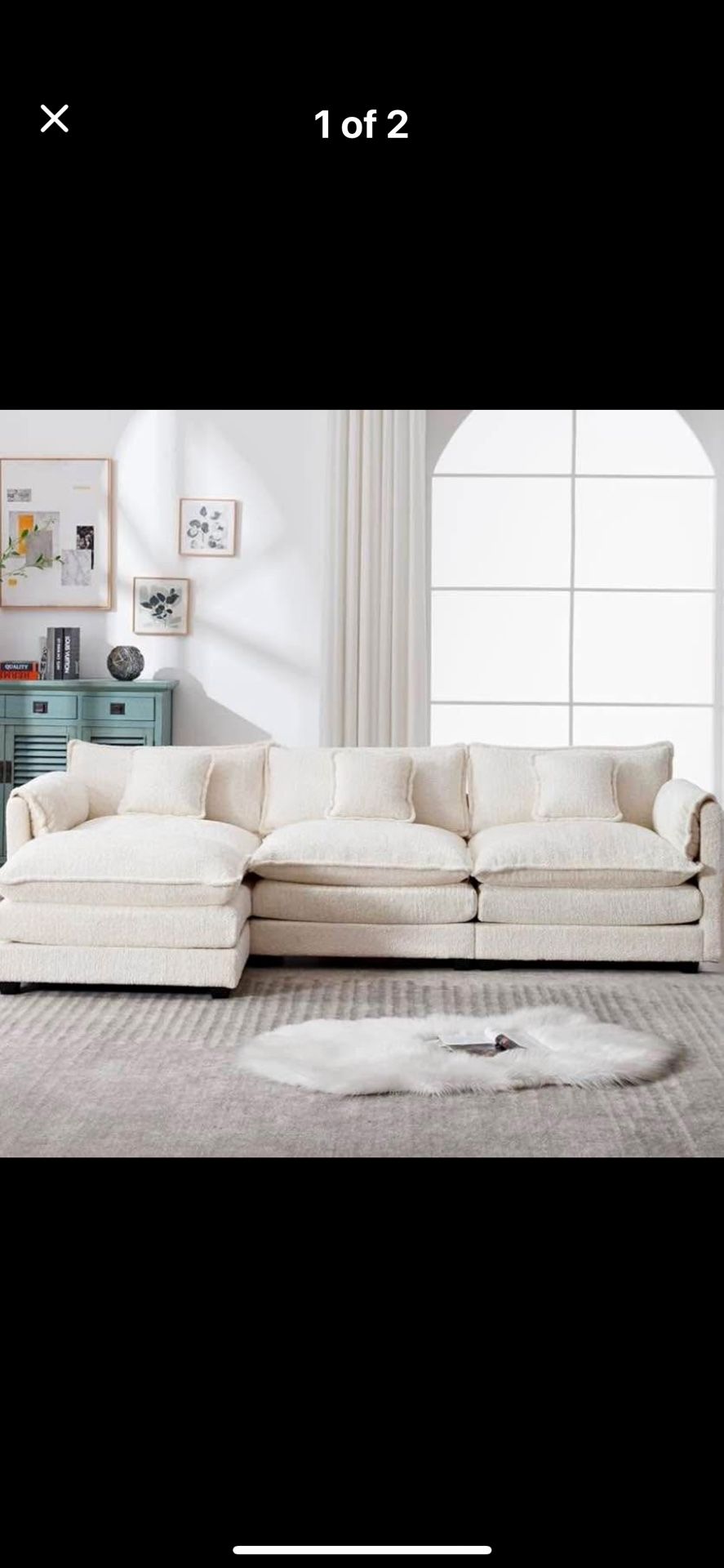 White Cloud Sectional In Stock 
