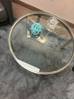 Round glass office table