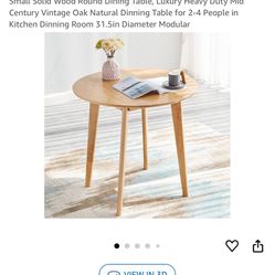 Wood Small Dining Table & 2 Black Wood Chairs 