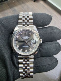 2023 Rolex Datejust 126334 Rhodium Diamond Dial SS Fluted Jubilee No Papers 41mm