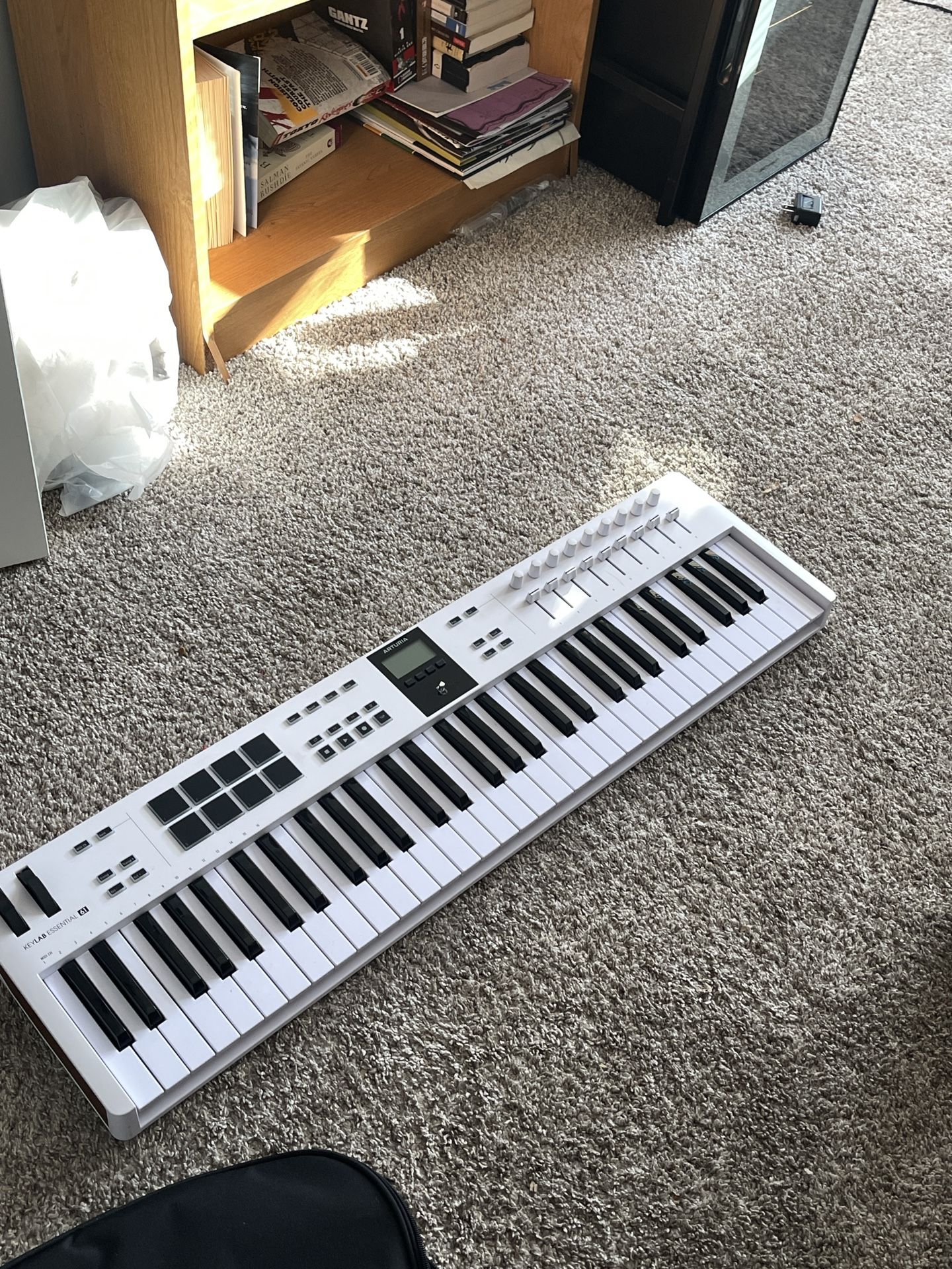 Arturia KeyLab Essential mk3 61-Key Universal MIDI Controller and Software | White with 6ft MIDI Cable
