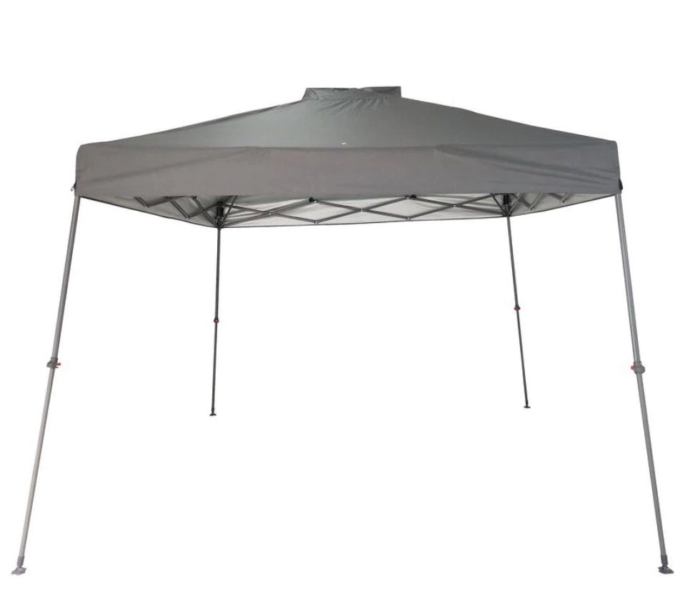 Photo 8 ft. x 8 ft. Gray Straight Leg Instant Canopy Pop Up Tent by Everbilt