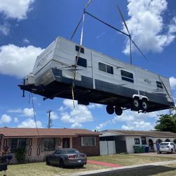 Rv Trailer,shed Relocate Casita Crane 🏗️ 