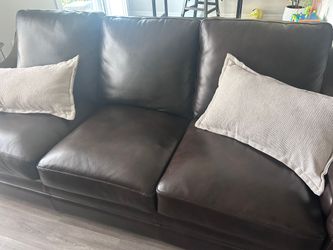 Brown Leather Sofa
