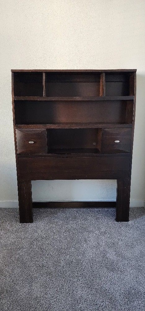 Twin Headboard with Bookcase - Bookcase Style Headboard for Twin bed Expresso.