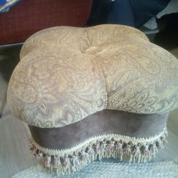Fancy Brown And Gold Ottoman ($40)