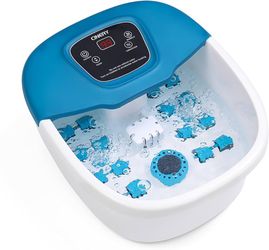 CINERY Foot Spa Bath Massager with Heat, Bubbles, Vibration and Pedicure Foot Spa with 16 Rollers for Feet Stress Relief, Foot Soaker with Mini Acupre
