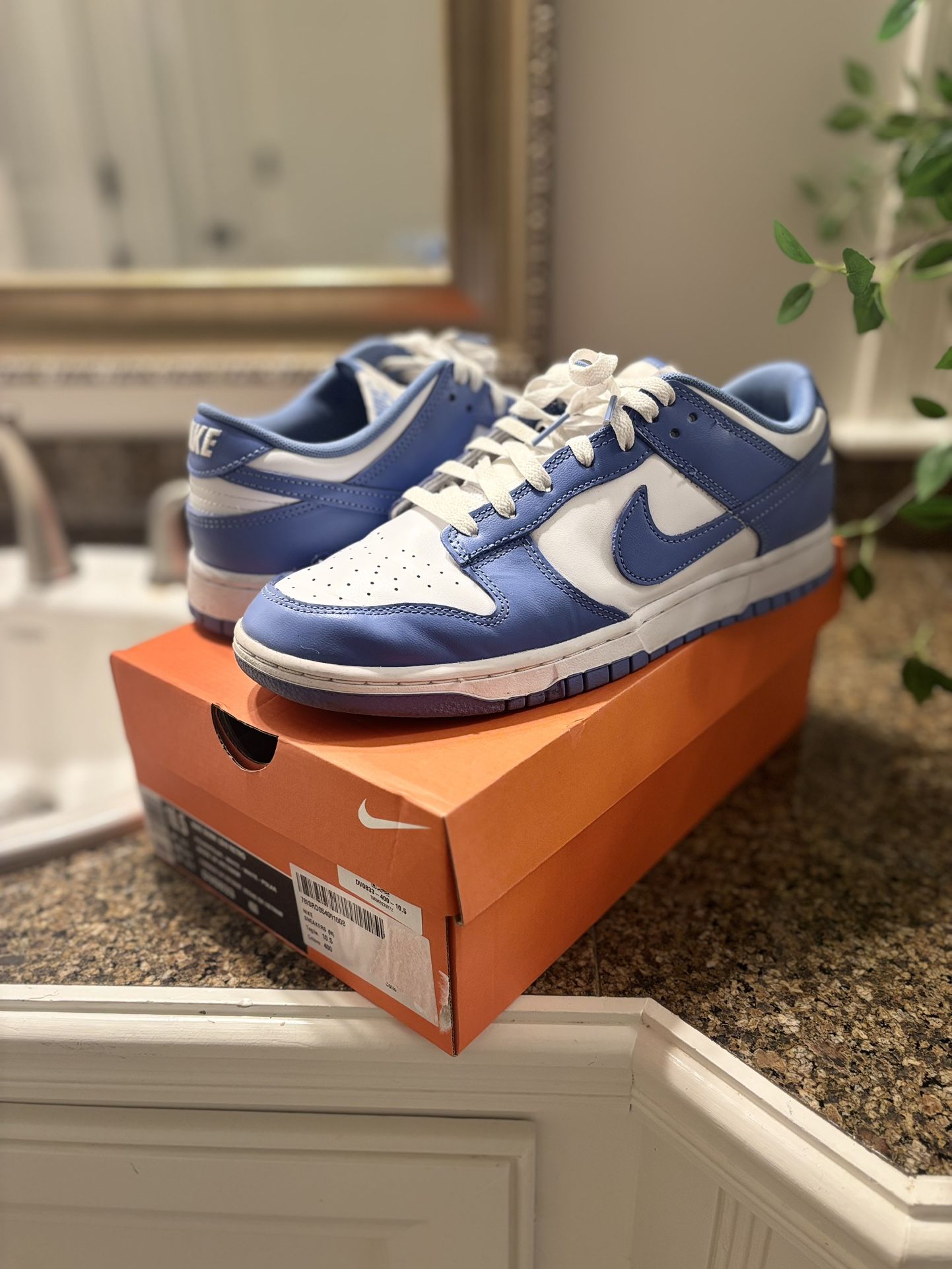 Nike dunk lows polar white size 10.5