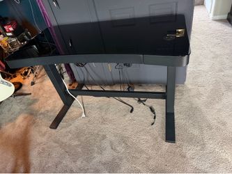 Black standing electric desk