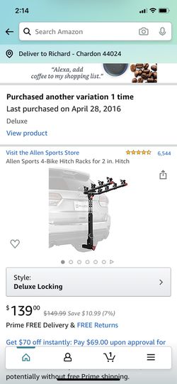 Allen sports bike rack
