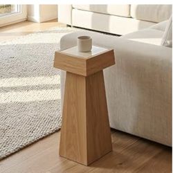 8.6-inch Marble Pedestal Side Table