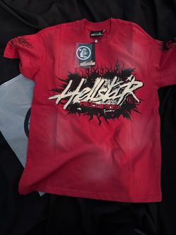 black/blue hellstar tshirt