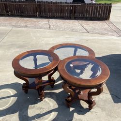 Coffee Table Set Glass On Top 