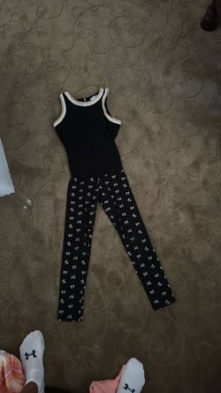 Black Bow Print Sleeveless 2 piece