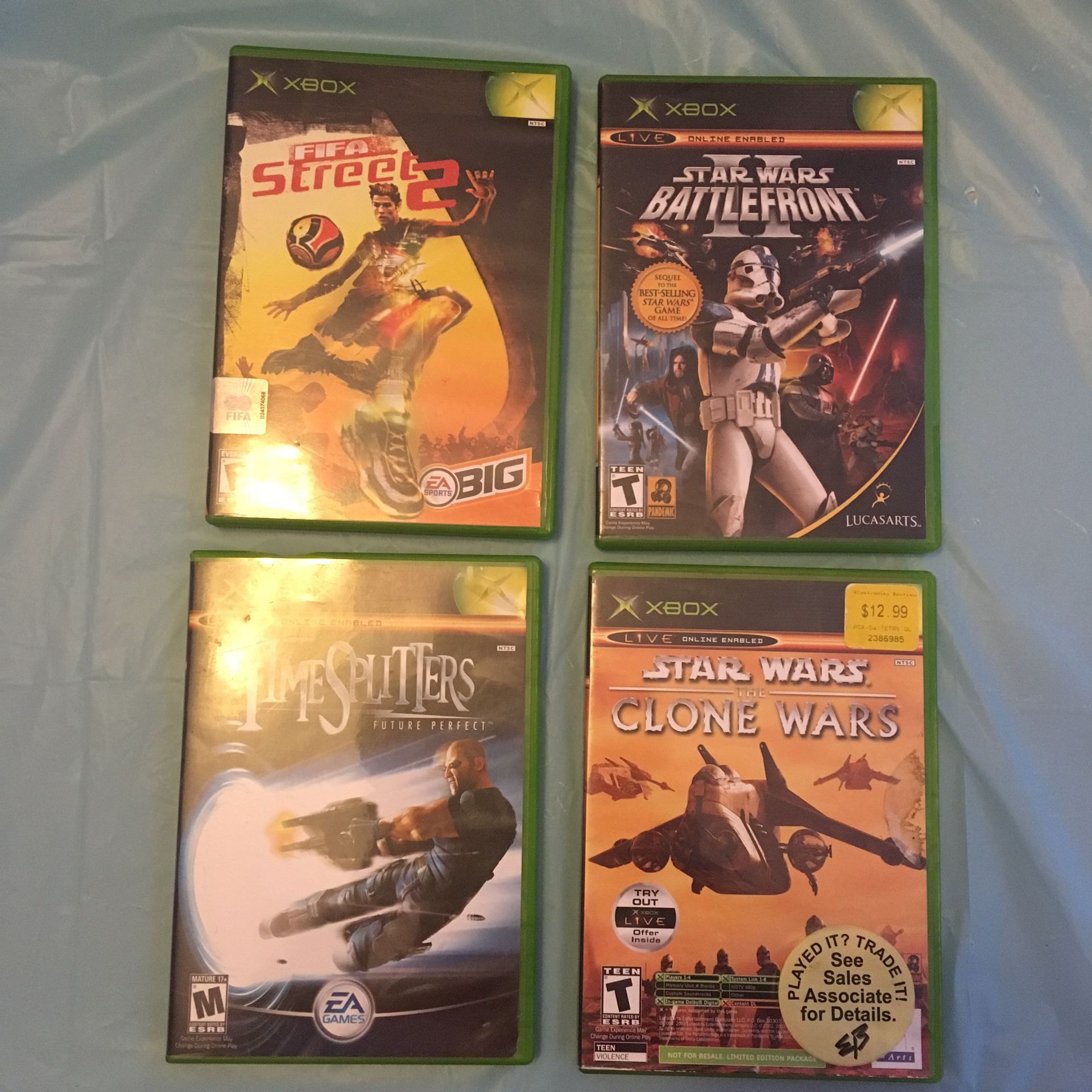 Xbox Games - FIFA Street 2 | Star Wars Battlefront 2 | Timesplitters 3 | Clone Wars / Tetris Worlds