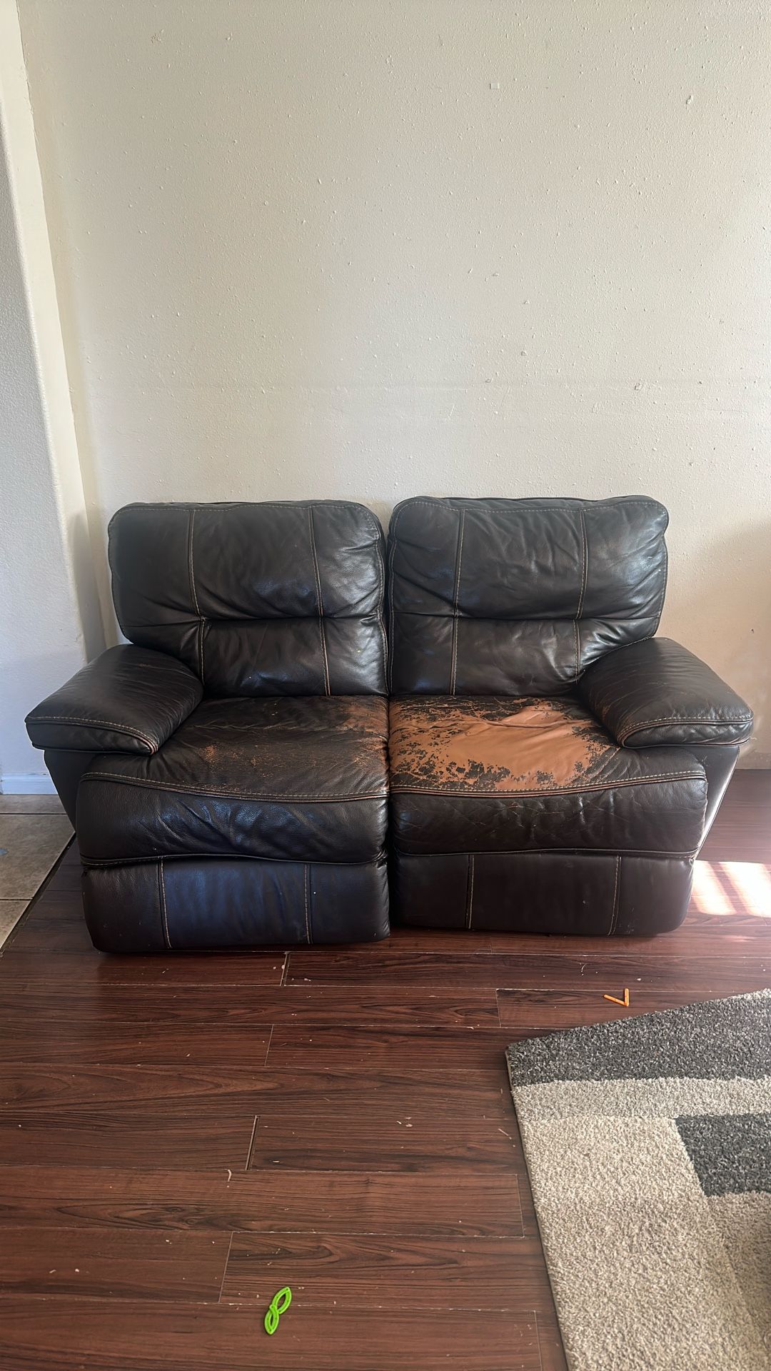 Free leather recliner couch loveseat 