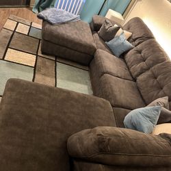 Sectional Couch With Ottoman.