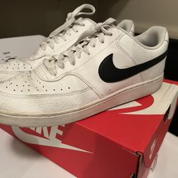 Nike Court Vision White With Black Nike Symbol Size 11