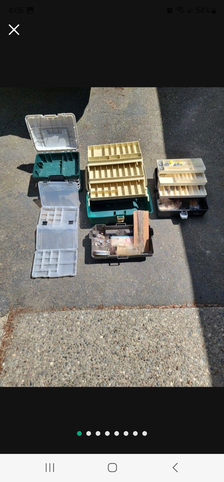 Fishing Tackle Boxes For Sale with Some Weights and hooks for Sale in