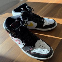 Jordan 1 Retro High Defiant White Blk Gym Red