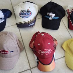 7 men's Cap's . Mustang, GM, Peterbuilt, Cooper, Daytona 500, DuPont &  Sirius Racing 7.
I'm Asking $40