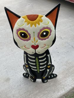 Day Of The Dead-Cat-Outside Deco For Halloween 