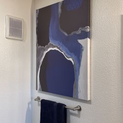 Large Modern Blue And Gray Canvas Picture