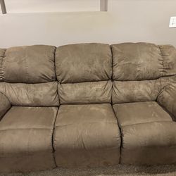 Reclining couch and singular recliner set
