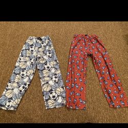 EUC Boys Pajama Pants Large Size 12-14 soccer bottoms fleece soft warm cozy !