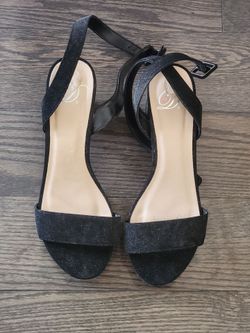 Black Suede Platform Block Heel Sandals