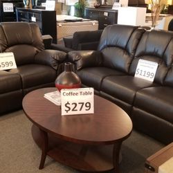 Brand New Manual Reclining Sofa + Loveseat Starting From $1199