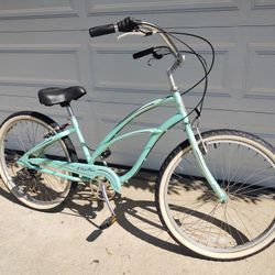 Electra Shimano 17" Beach Cruiser Girls'/Women's 7-Speed Aqua Green Bicycle 